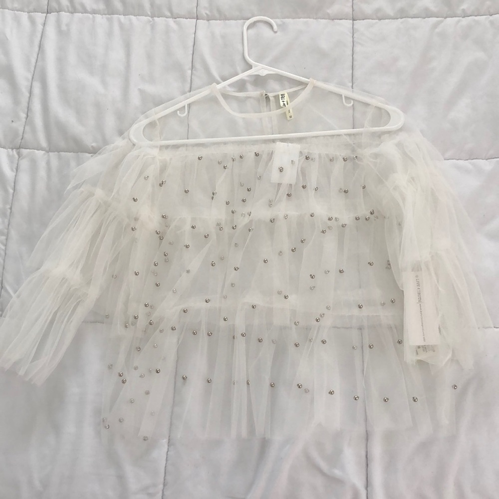 White Mesh Top